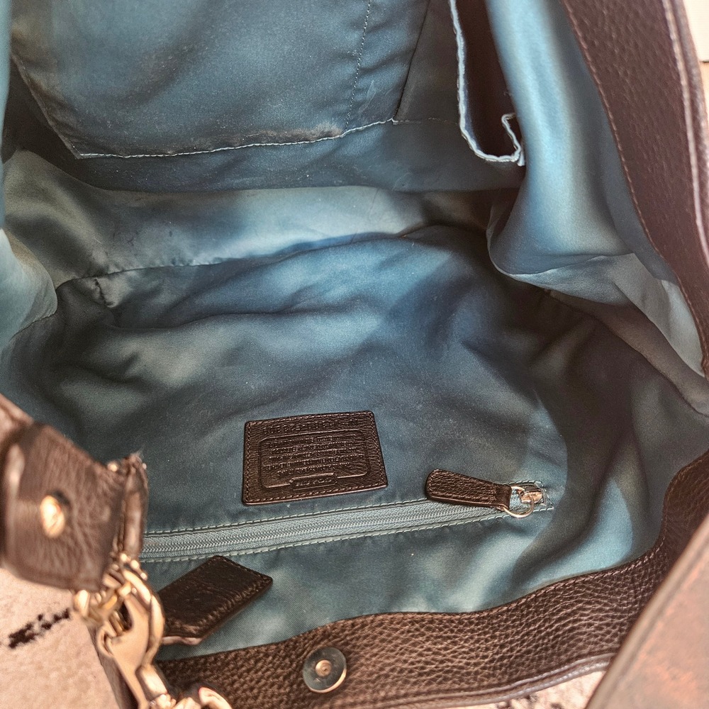 Coach Avery Hobo Shoulder Bag Black Pebbled Leather Large - Picture 5 of 9